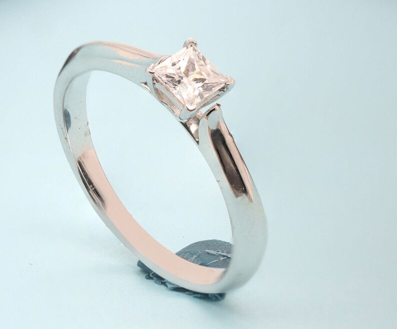 Pure 925 Sterling Silver-All Size-Engagement Ring 0.20CT Princess Cut Cubic Zircon Women's Engagement Ring 14K White/Yellow/Rose Gold shops Plated