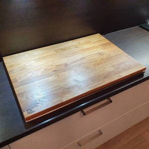 Ceramic hob cover oak - thickness: 19 mm - stove cover, cutting board, hob cover