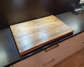 Ceramic hob cover - thickness: 19 mm, oak - cooker cover, chopping board, hob cover