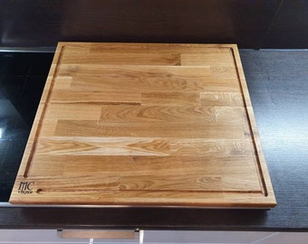 Stove cover oak - thickness: 27 mm - ceramic hob cover, cutting board, hob cover