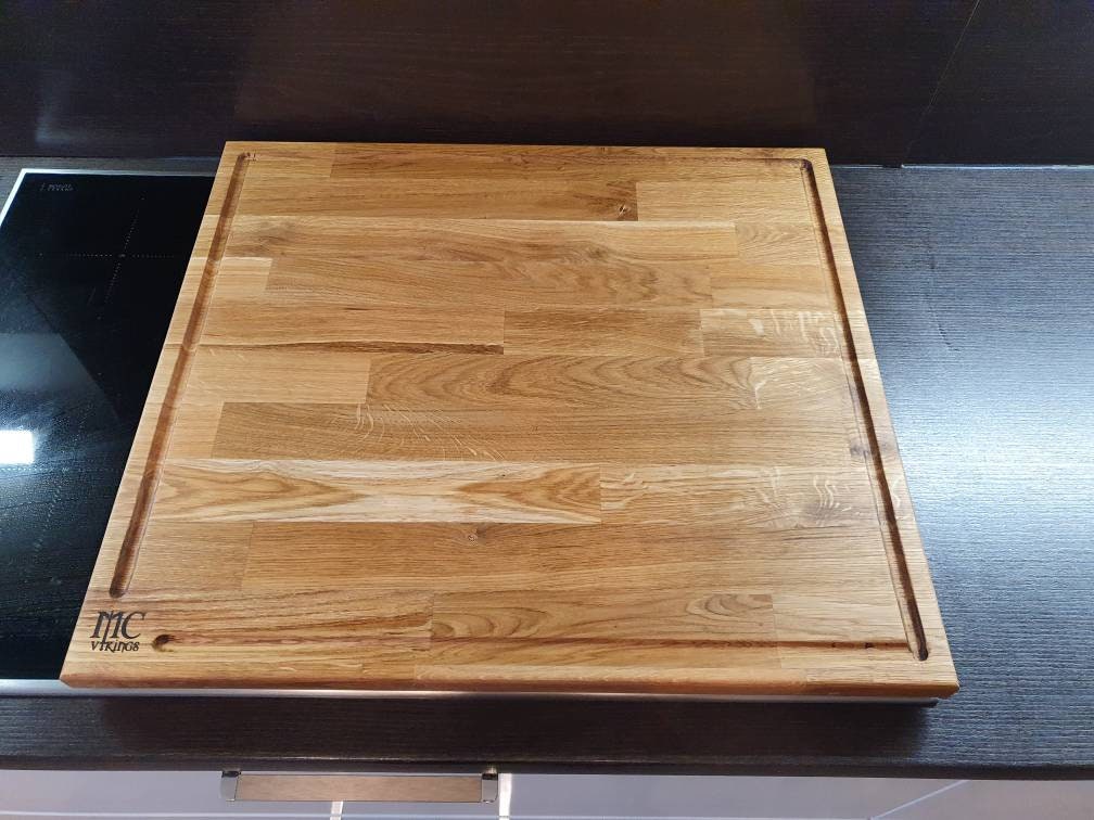 Copri piano cottura in legno con maniglie integrate Tagliere