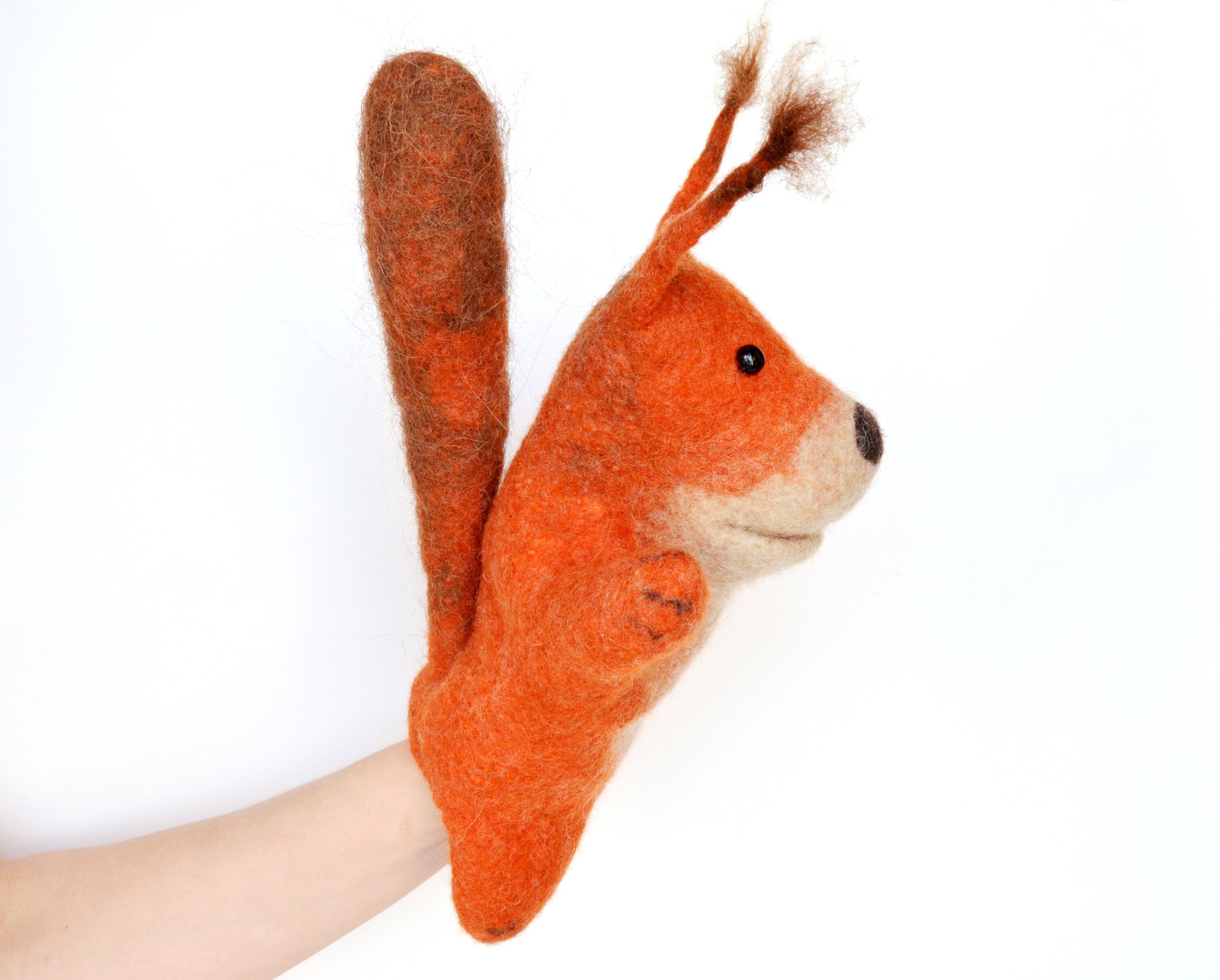 Squirrel hand puppet Puppets theater Squirrel baby toy Etsy
