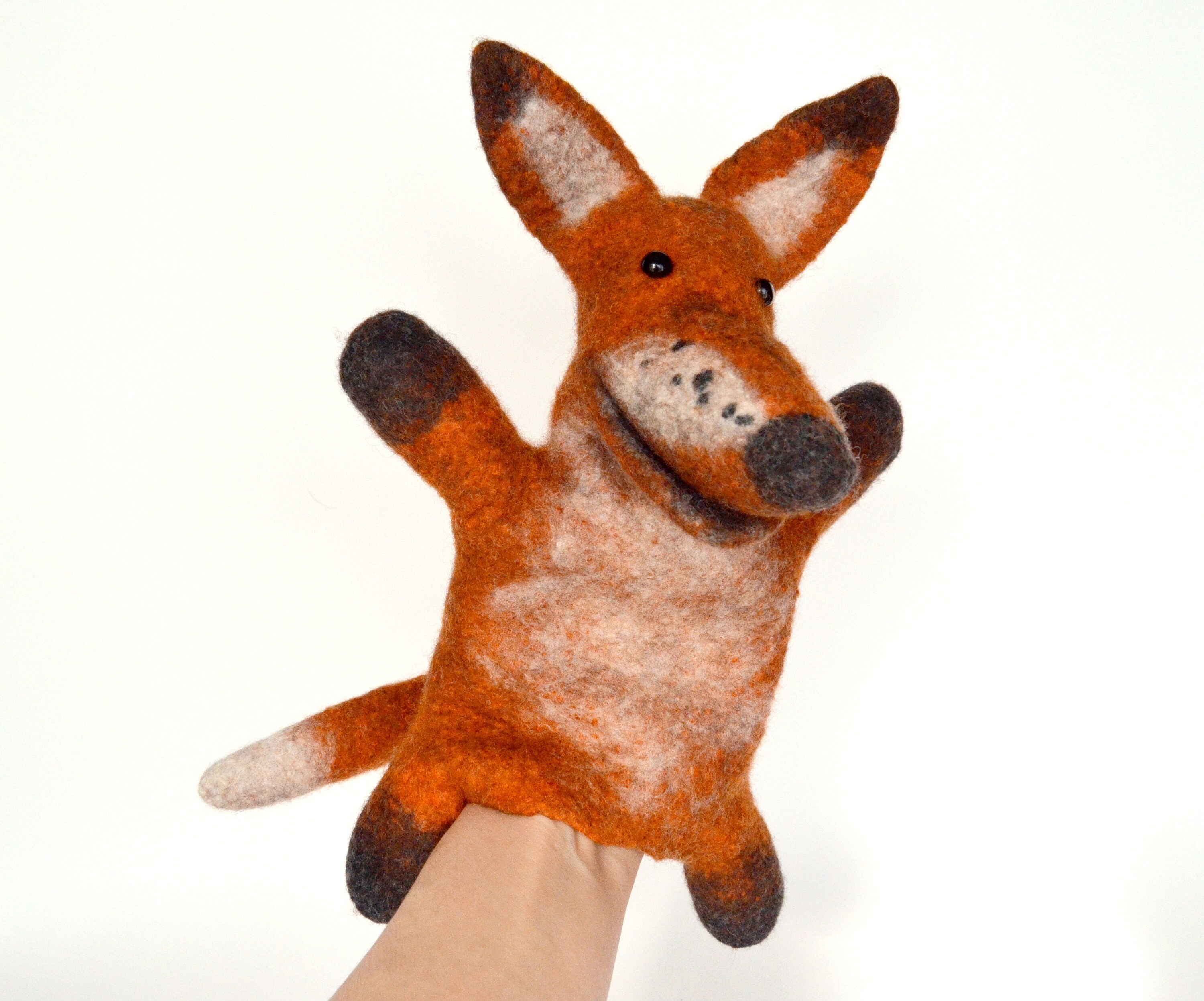 Fox hand puppet Puppets theater Fox felted toy | Etsy