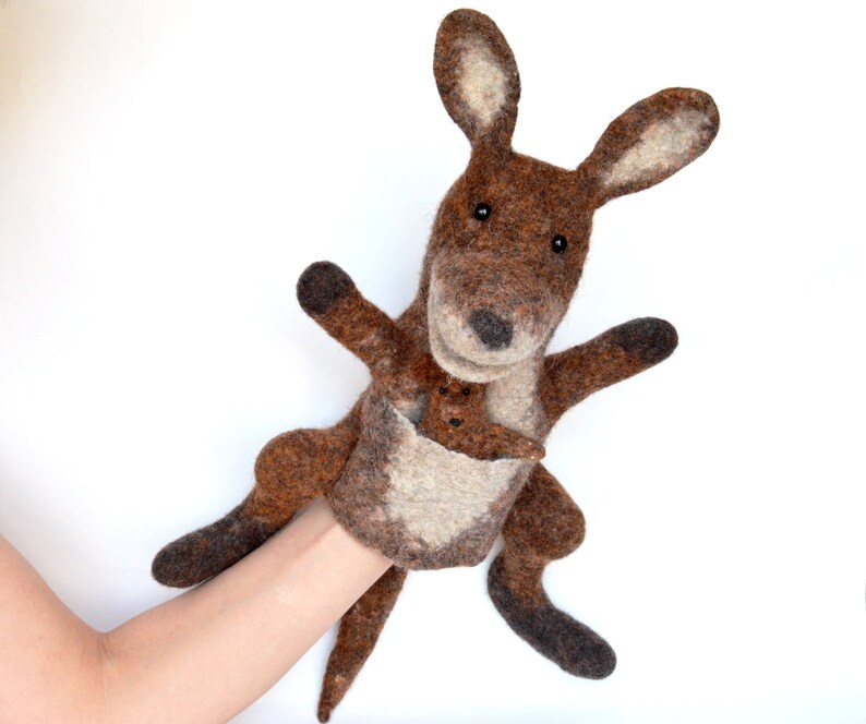 Kangaroo Hand Puppet Puppets Theater Kangaroo Toy Etsy