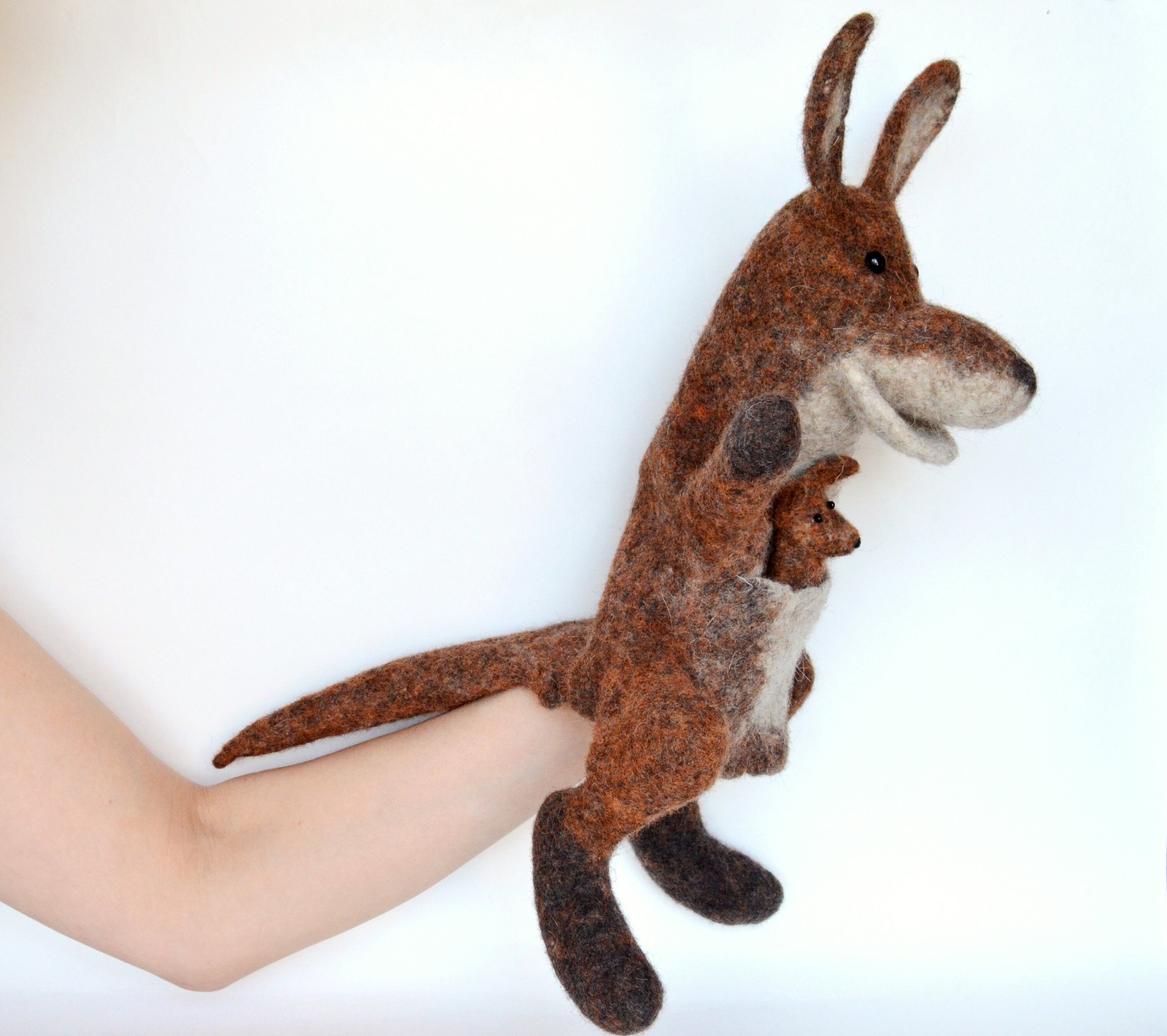 Kangaroo hand puppet Puppets theater Kangaroo toy Etsy