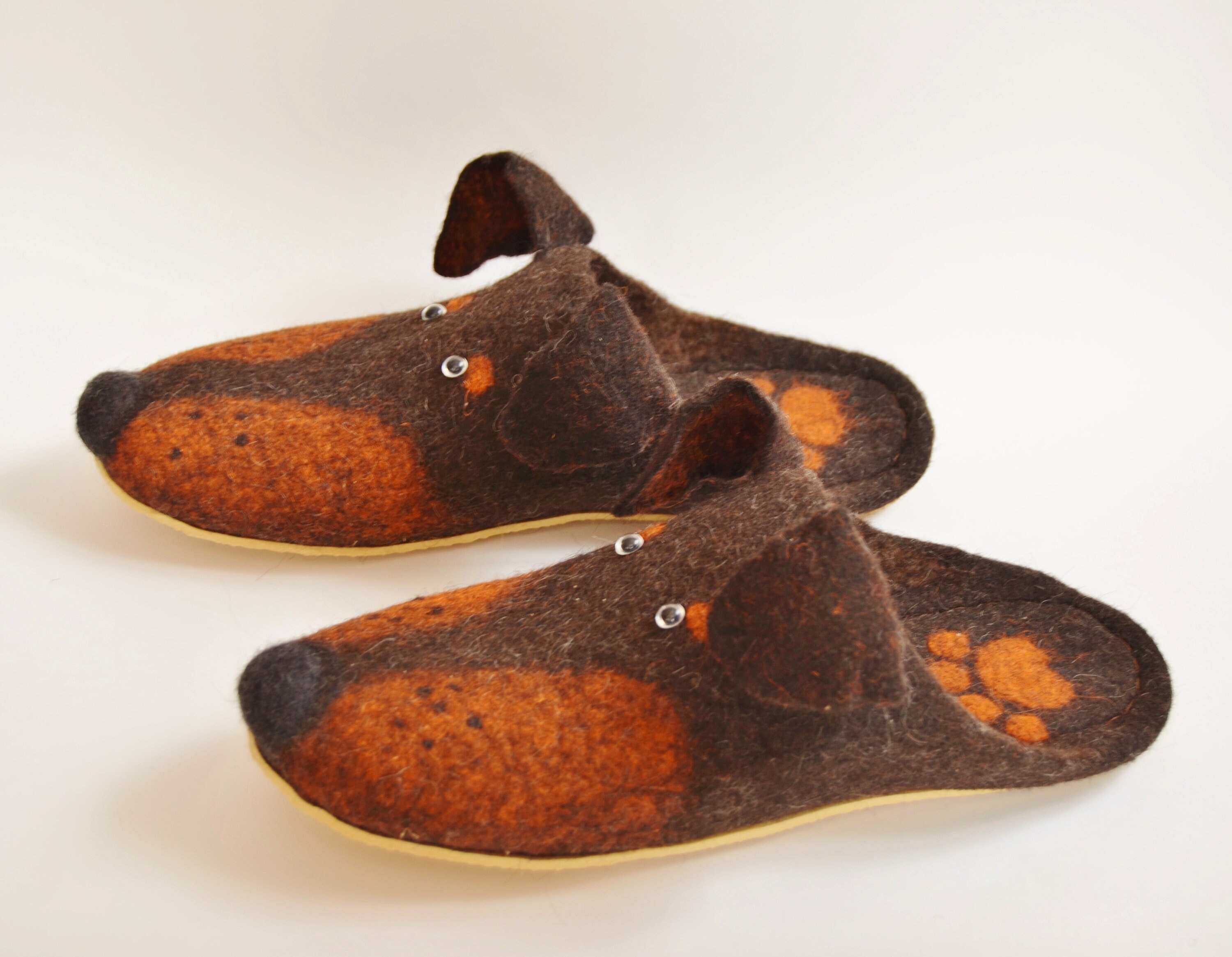Felted wool slippers Animal slippers Dog slippers Etsy