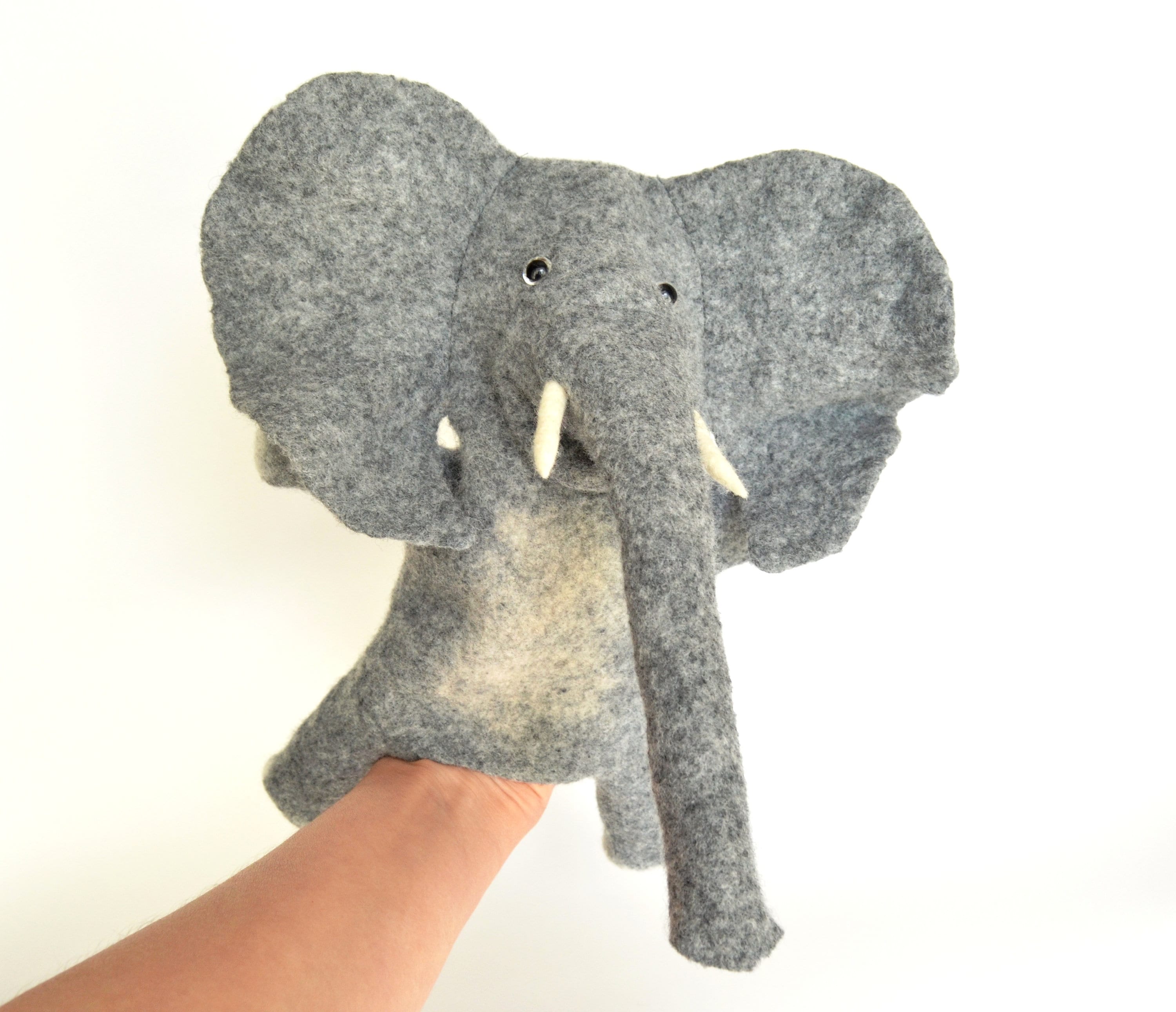 Elephant hand puppet Puppets theater Elephant felt toy Etsy