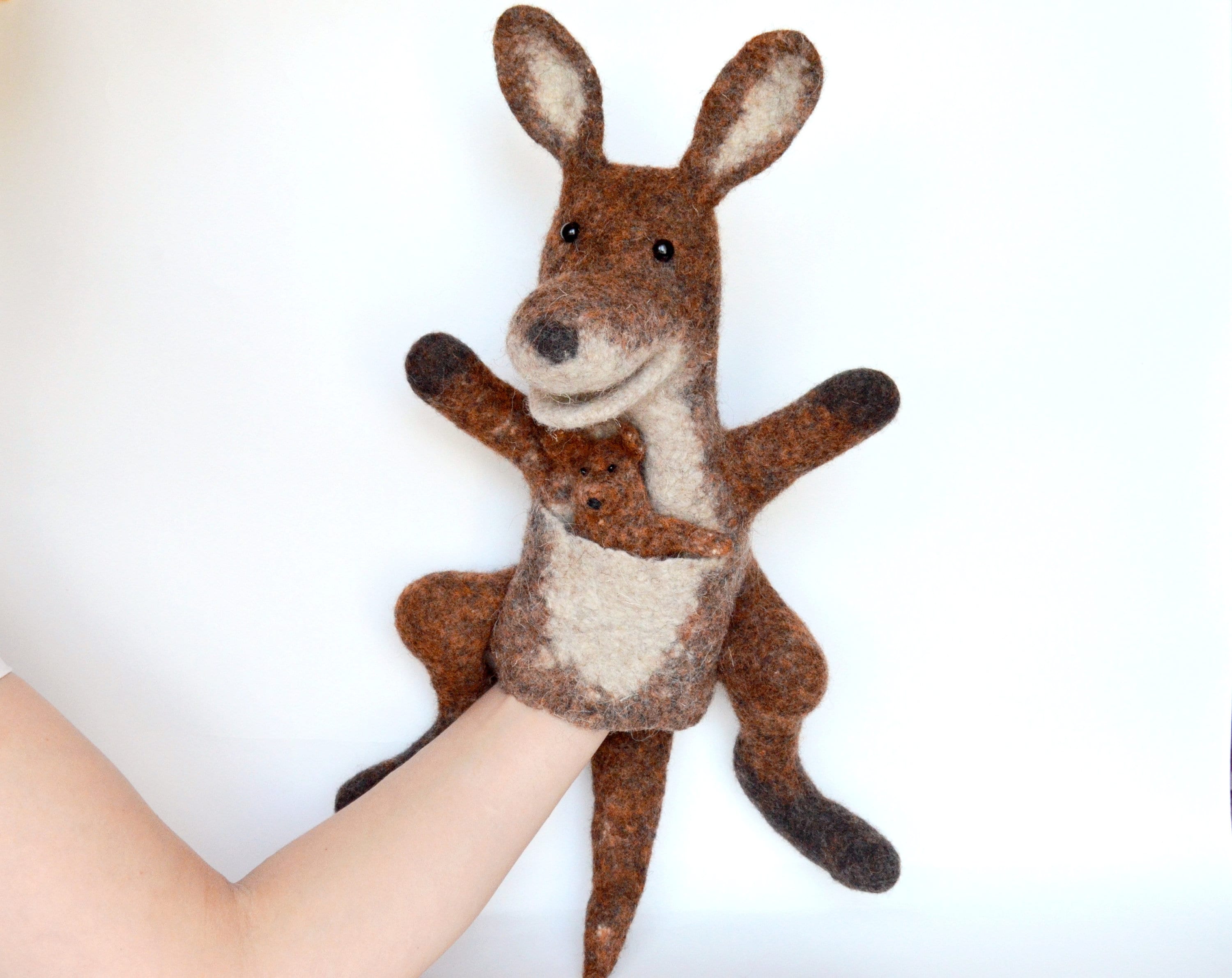 Kangaroo hand puppet Puppets theater Kangaroo toy Etsy