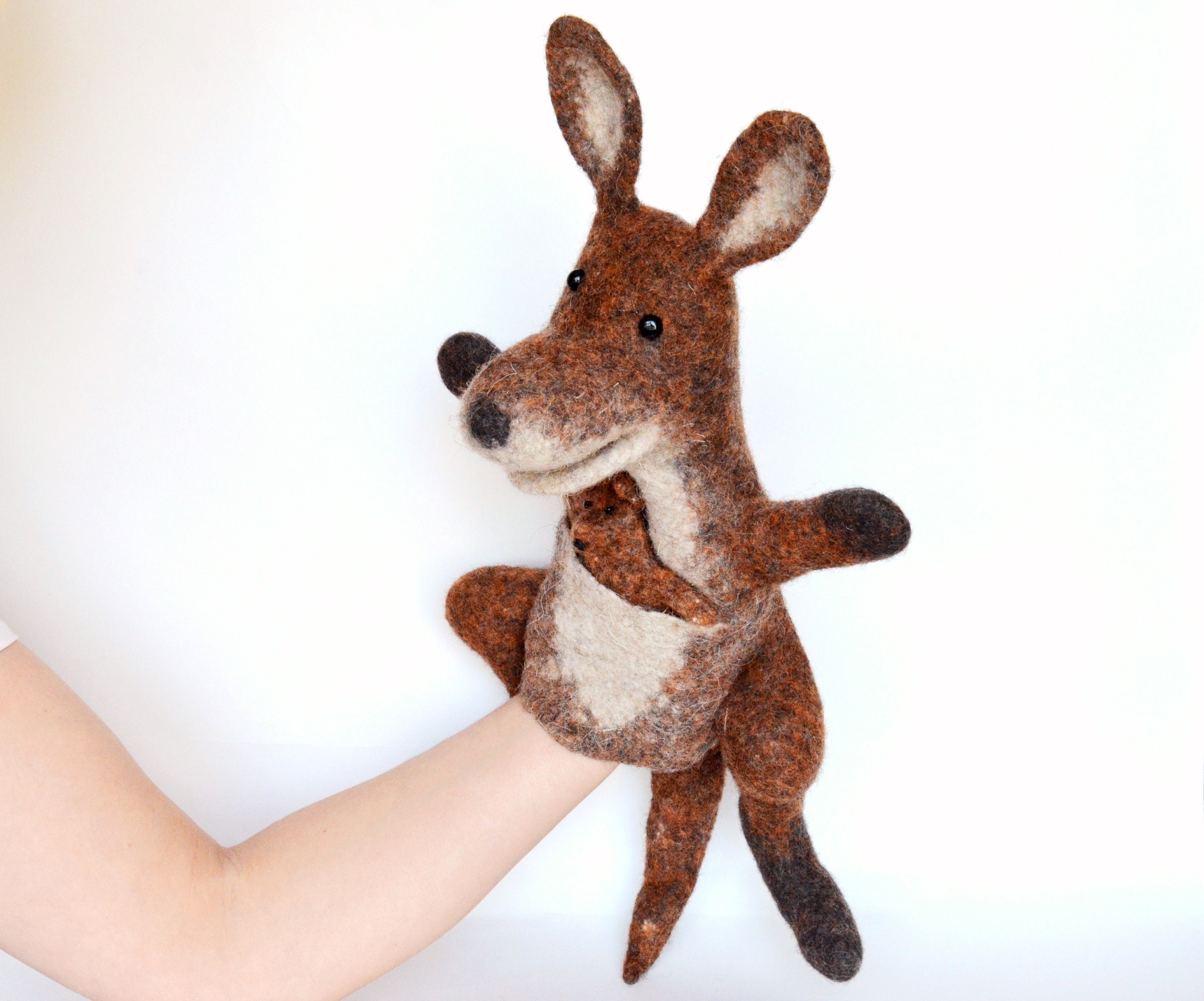 Kangaroo hand puppet Puppets theater Kangaroo toy Etsy