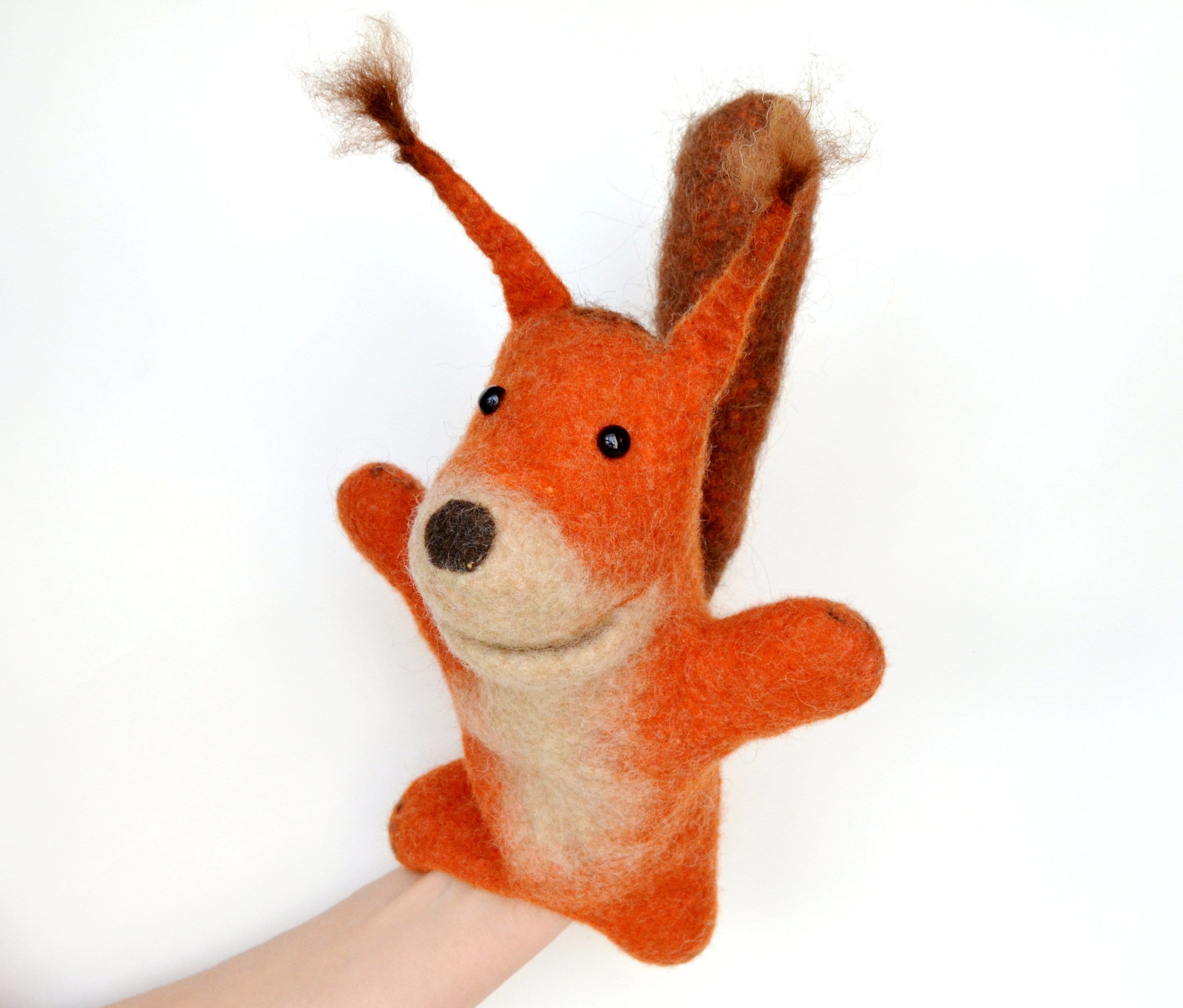 Squirrel hand puppet Puppets theater Squirrel baby toy Etsy