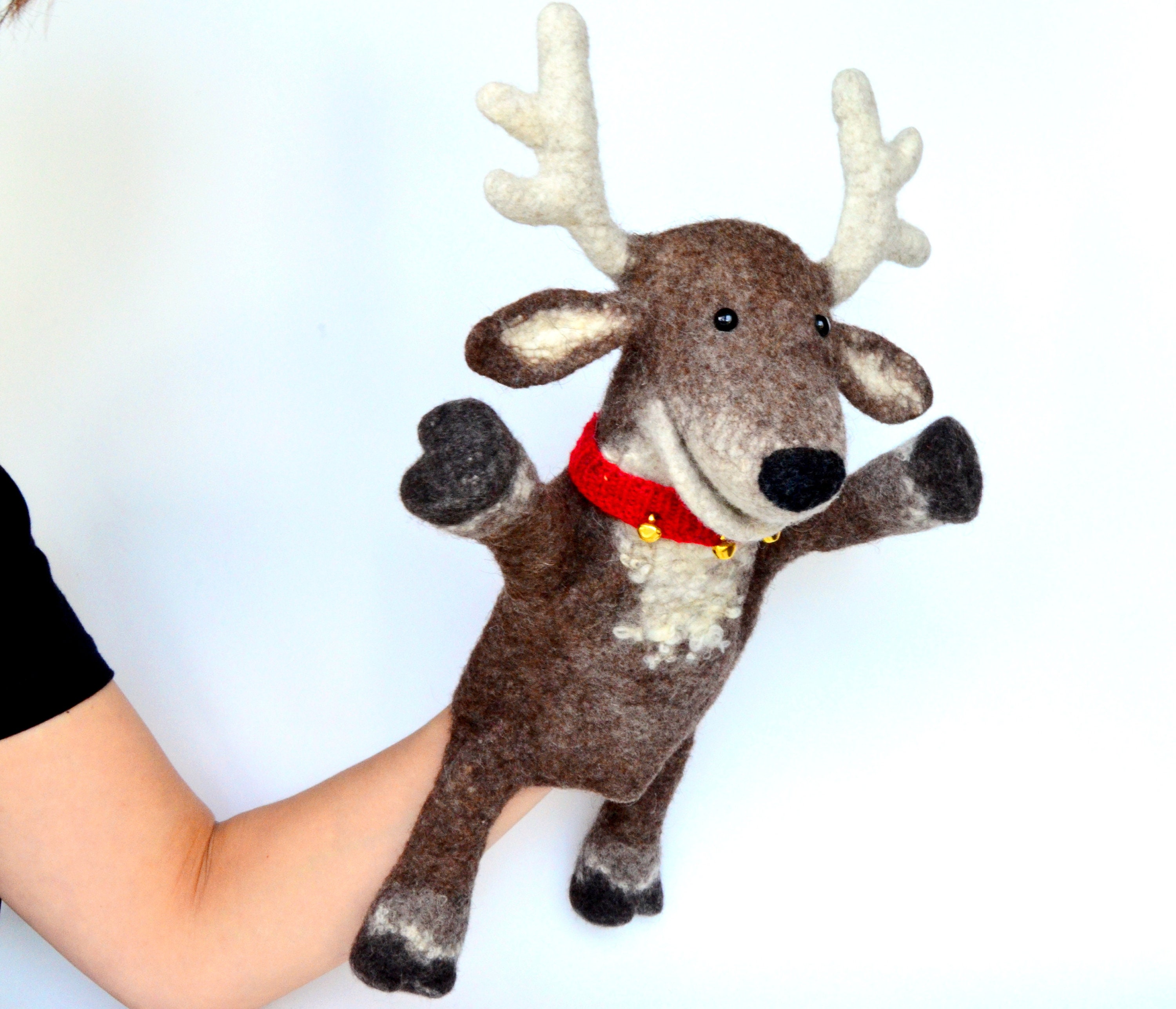 Christmas Deer Toy Deer Hand Puppet Puppets Theater Etsy