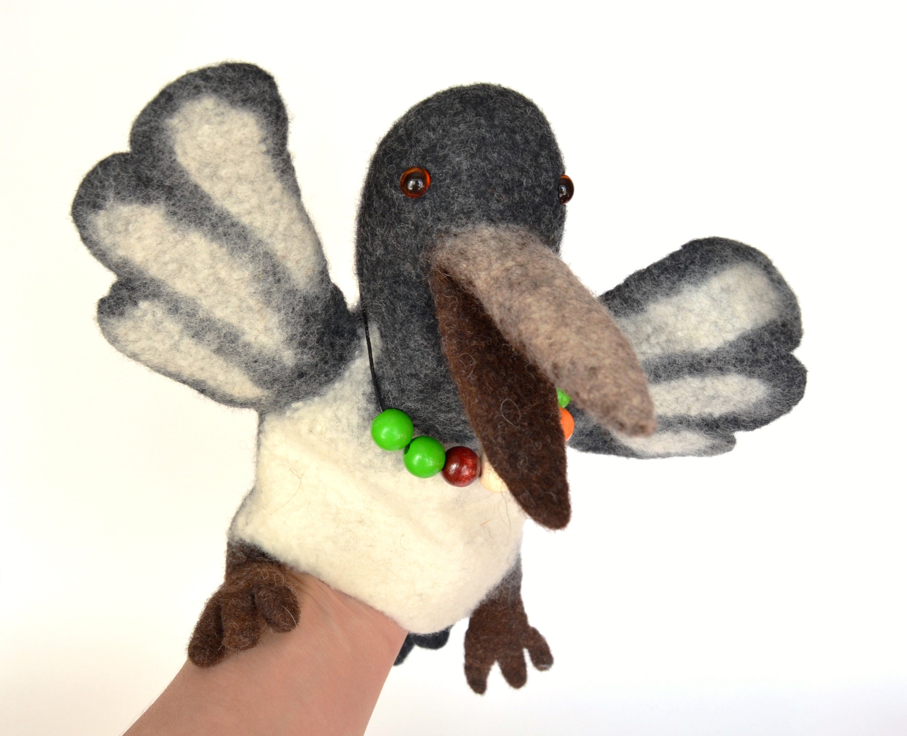 Magpie hand puppet Puppets theater Magpie toy | Etsy