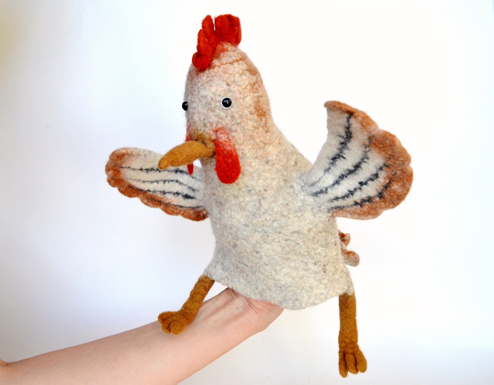 Chicken Hand Puppet Puppets Theater Chicken Felt Toy Etsy