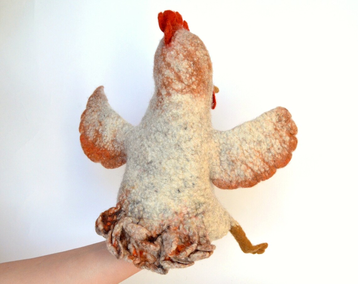 Chicken Hand Puppet Puppets Theater Chicken Felt Toy Etsy
