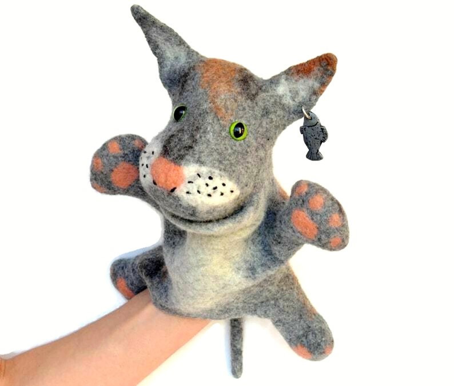 Cat hand puppet Puppets theater Cat felt toy Etsy