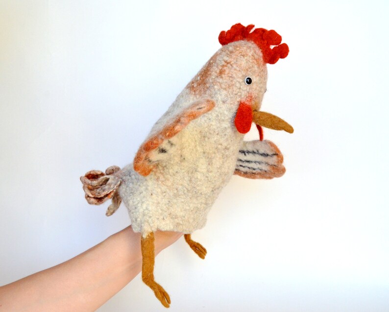 Chicken Hand Puppet Puppets Theater Chicken Felt Toy Etsy