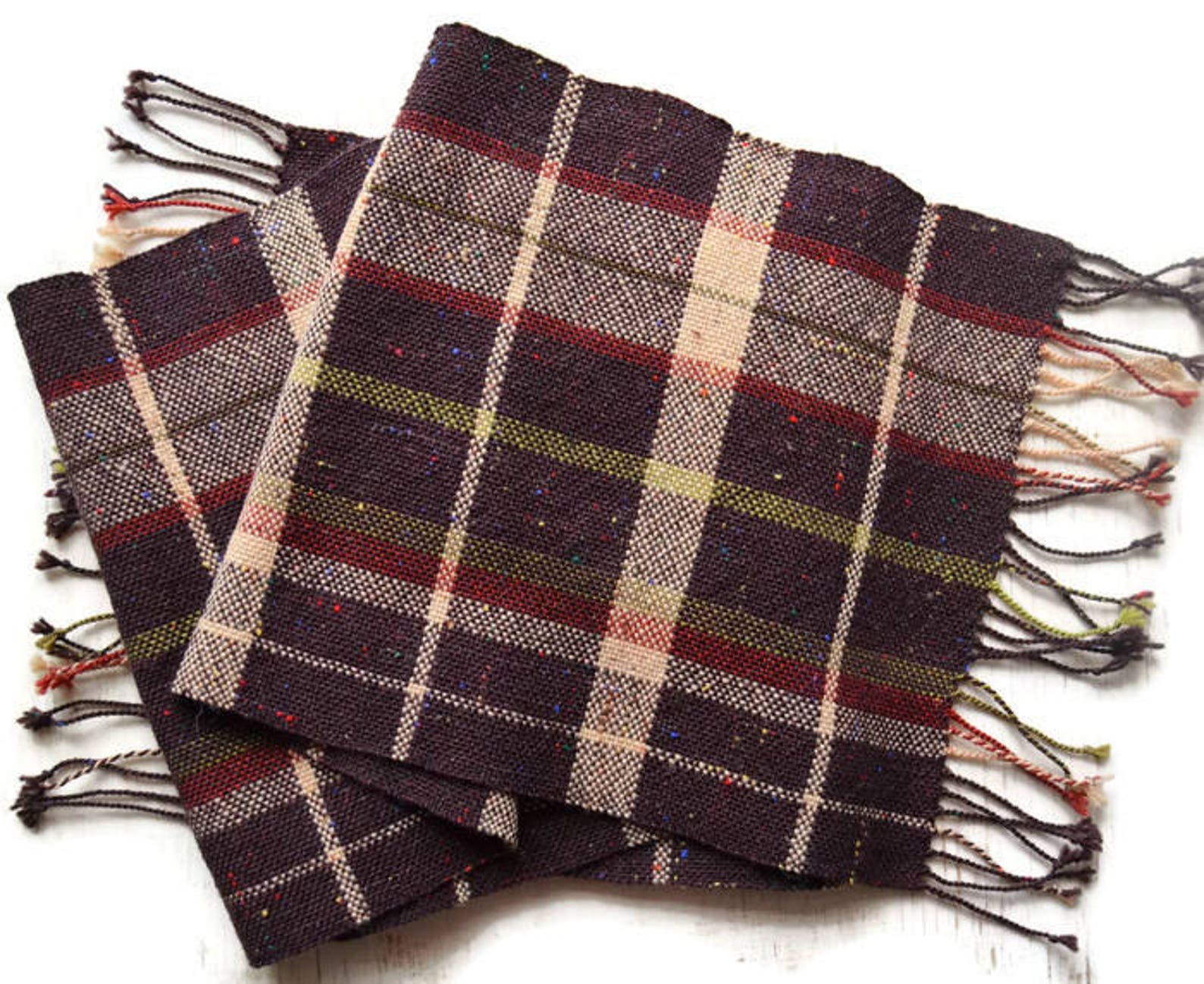 brown patterned scarf