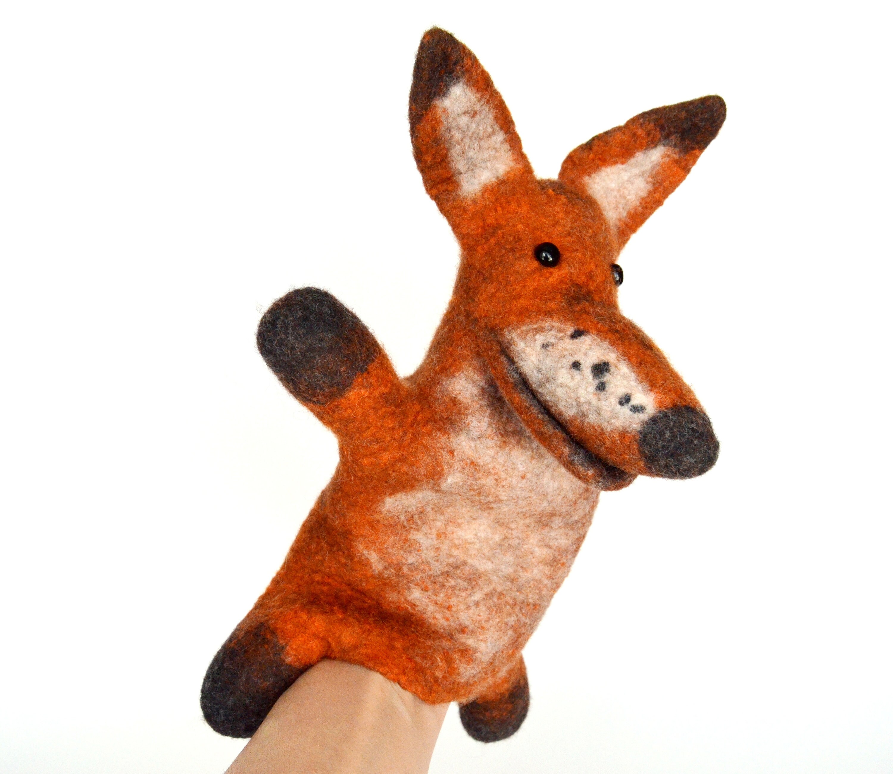 Fox hand puppet Puppets theater Fox felted toy Etsy