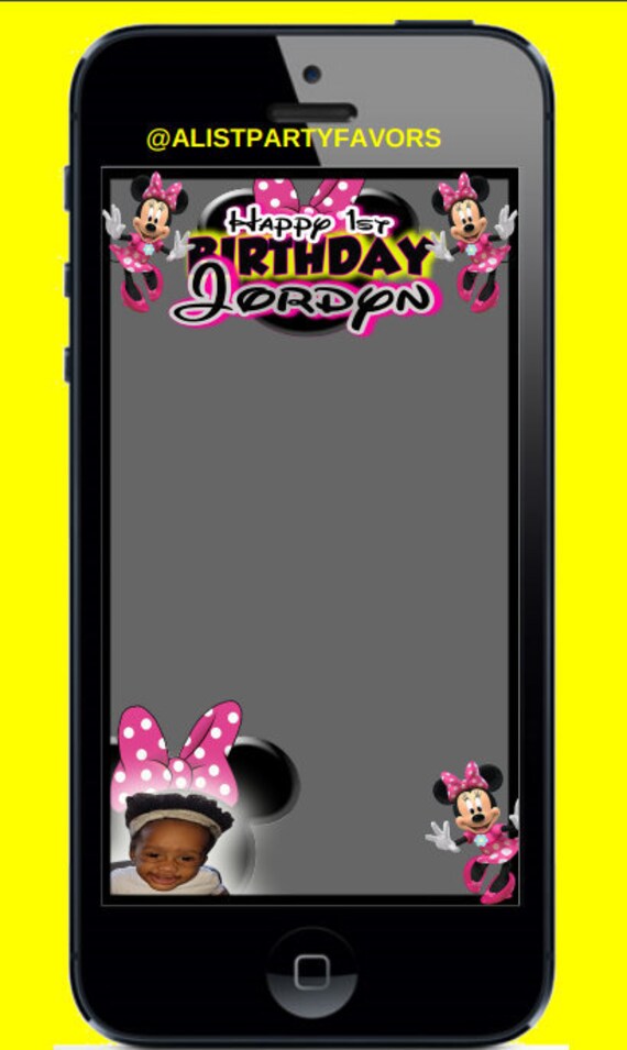 Minnie Mouse Snap Chat Geo Filter Digital File Etsy