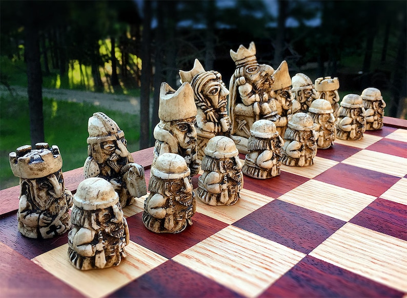 Antiqued HandCast Resin Chess Set Etsy