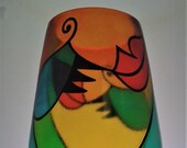 Abstract Eyes and Lips Hand Painted Vase by Bilbo
