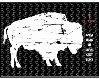 Buffalo svg, grunge svg, Fall svg, SVG, bison svg, distressed SVG, Digital Download, clip art, commercial use, distressed, dxf, eps