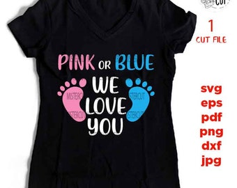Pink Or Blue Svg Etsy