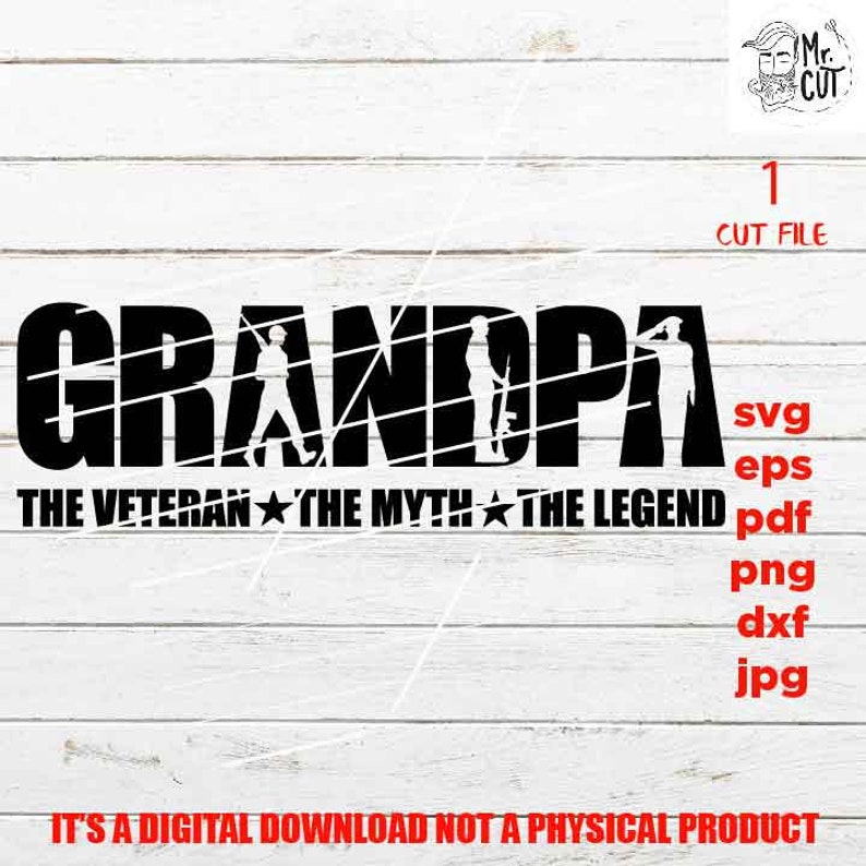 Download Grandpa shirt vector design veteran army mith legend | Etsy