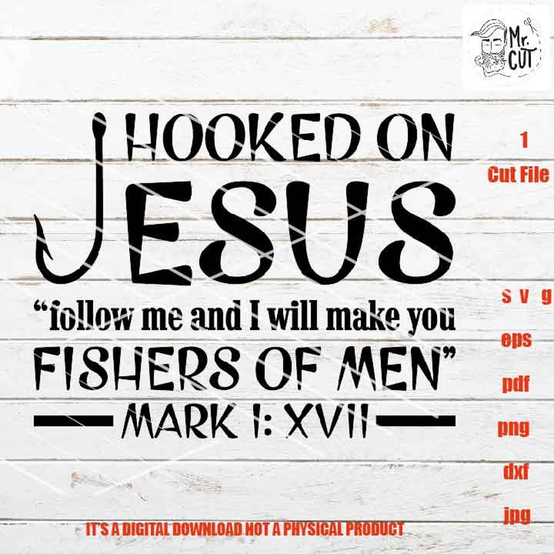 Hooked on Jesus Svg Fishing Svg Christian Svg Eps Png Digital - Etsy