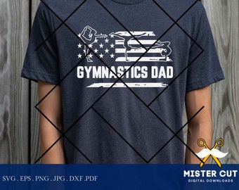 Gymnastics Dad SVG, Usa Flag svg, pdf, PNG high resolution, Dxf, jpg mirrored,  Gymnaster SVG, Gymnast Svg,  Gymnastics Shirt vector design