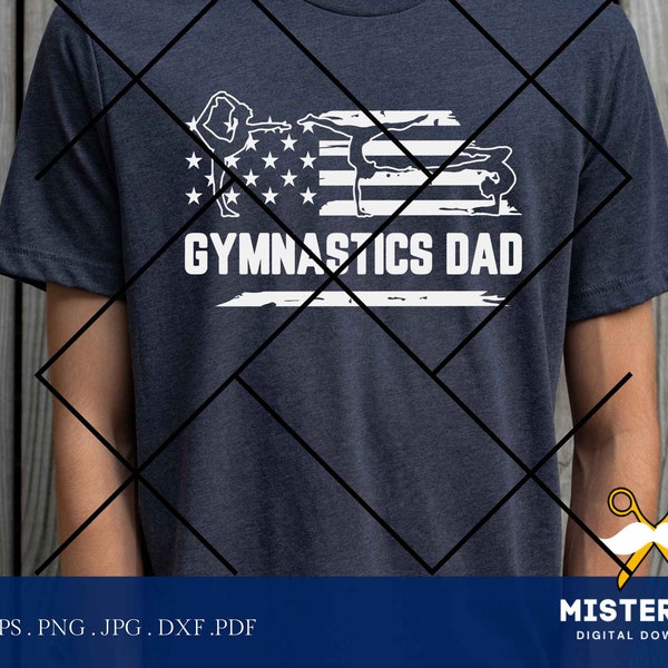 Gymnastics Dad SVG, Usa Flag svg, pdf, PNG high resolution, Dxf, jpg mirrored,  Gymnaster SVG, Gymnast Svg,  Gymnastics Shirt vector design