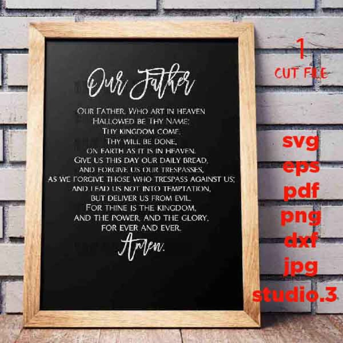 Our Father The Lord's Prayer Holy Bible svg Christian | Etsy