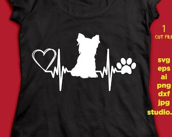 Yorkie svg, Yorkshire Terrier, Yorkie, archivos svg, archivos svg para cricut perro, archivos svg perro mamá, silueta de perro svg, eps, jpeg, png