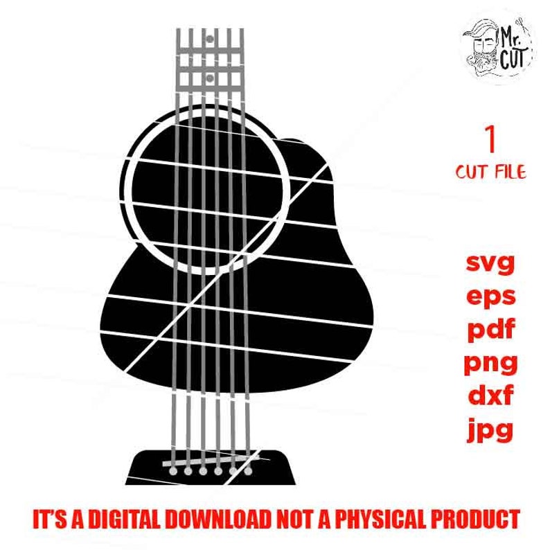 Download Guitar svg for tumblers acustic guitar cut file svg dxf | Etsy