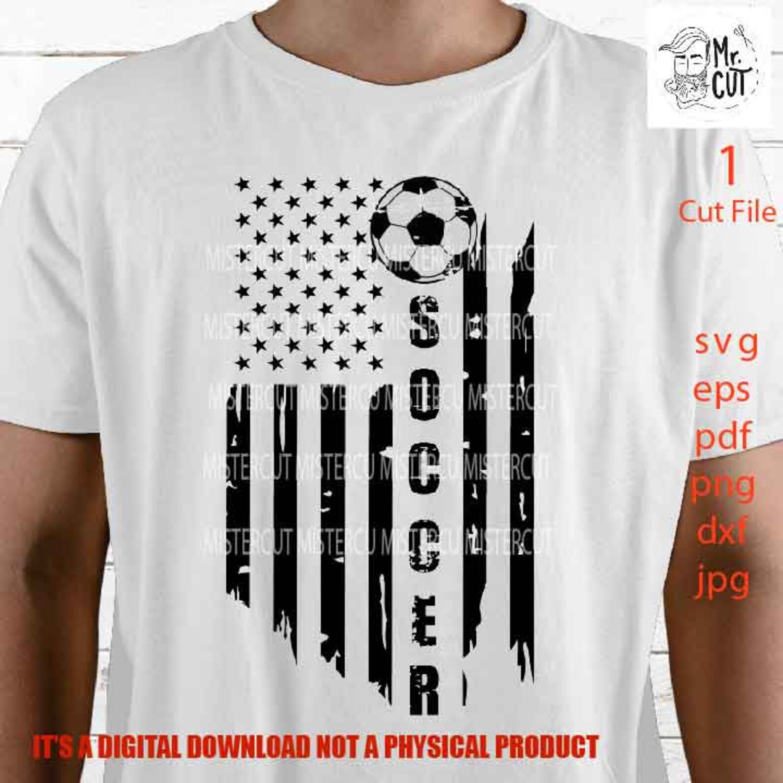 American Fan Soccer Distressed PNG Dxf Cricut Silhouette Etsy