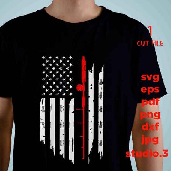 Download Fishing Rod T Shirt American Usa Flag Svg Png Dxf Mirrored Etsy