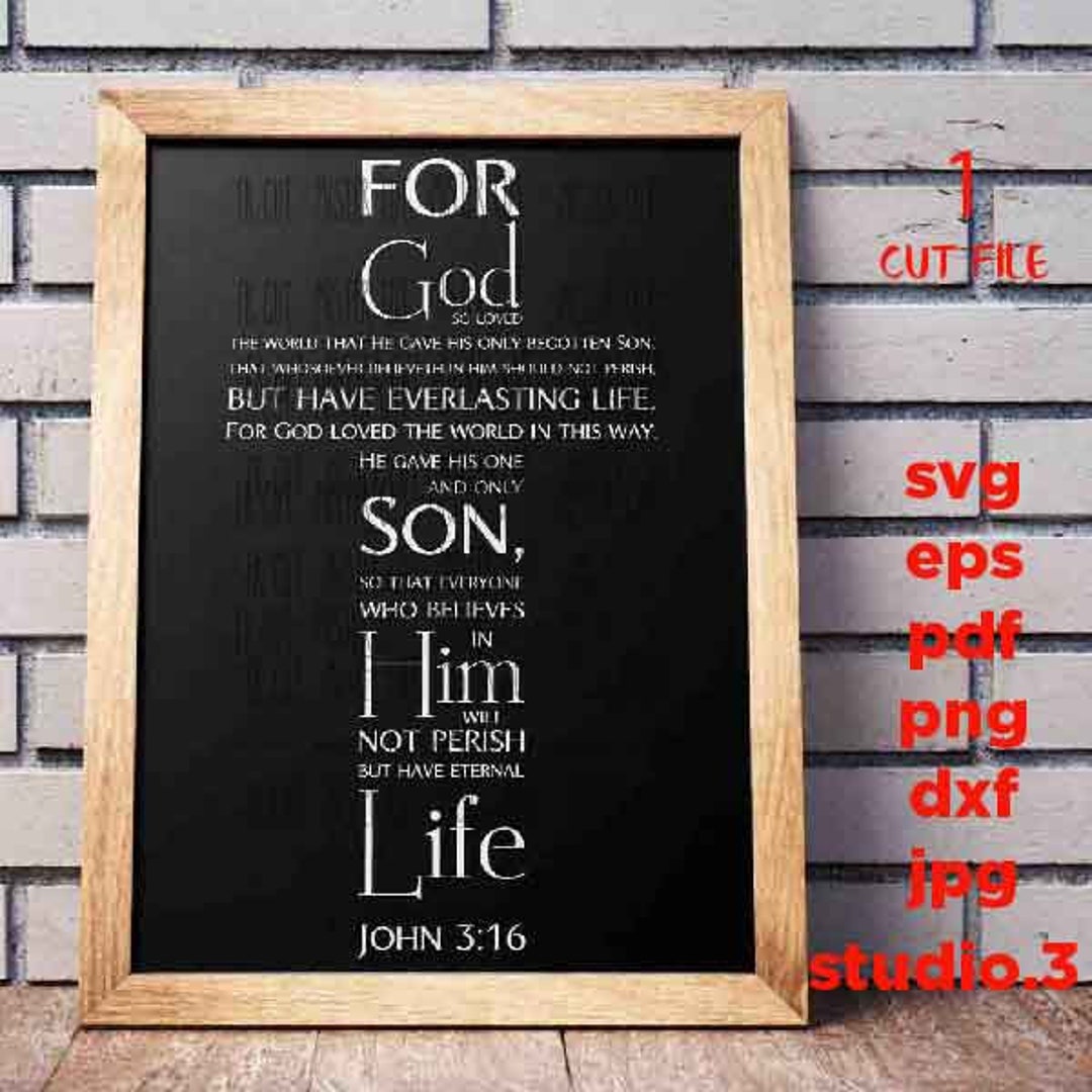 Christlicher Spruch svg Kreuz svg John 316 svg Heilige Etsy.de