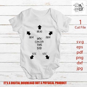You Can Do This Dad Svg, fathers day svg, funny baby bodysuit DXF, mirrored jpg, cut file, Baby SVG, new baby svg, father and son