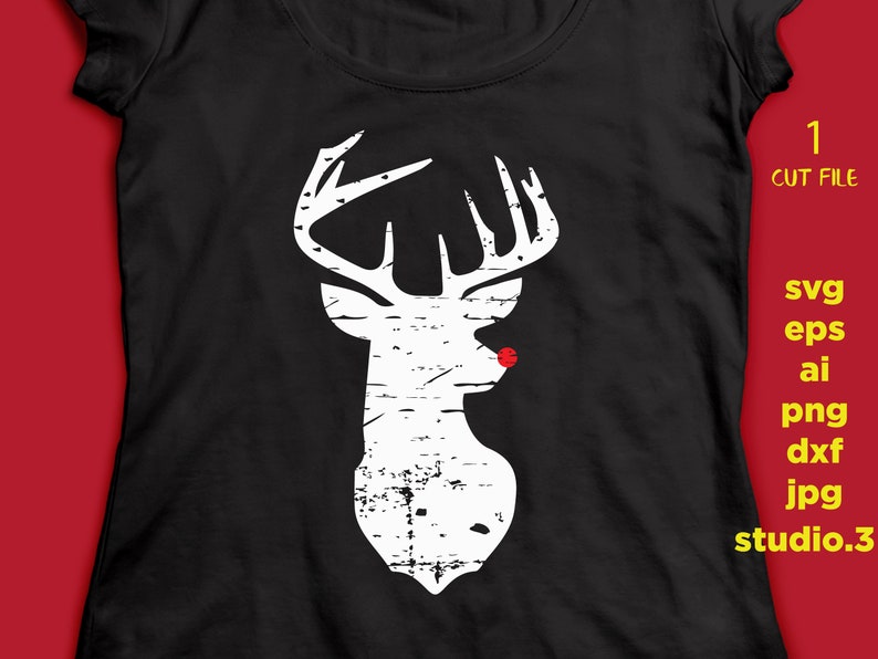 Download Christmas Svg Svg Deer Red Nose Reindeer Santa Clipart Svg Reindeer Deer Rudolph Distressed Monogram Frame Silhouette Cricut Cut File Clip Art Art Collectibles Deshpandefoundationindia Org