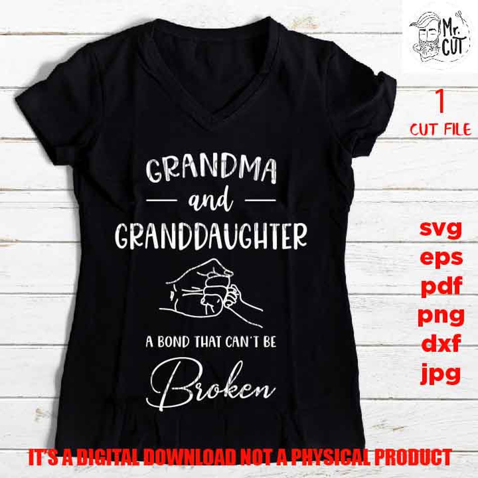 Grandma and Granddaughter SVG DXF Jpg Pdf Eps Cut File  Etsy