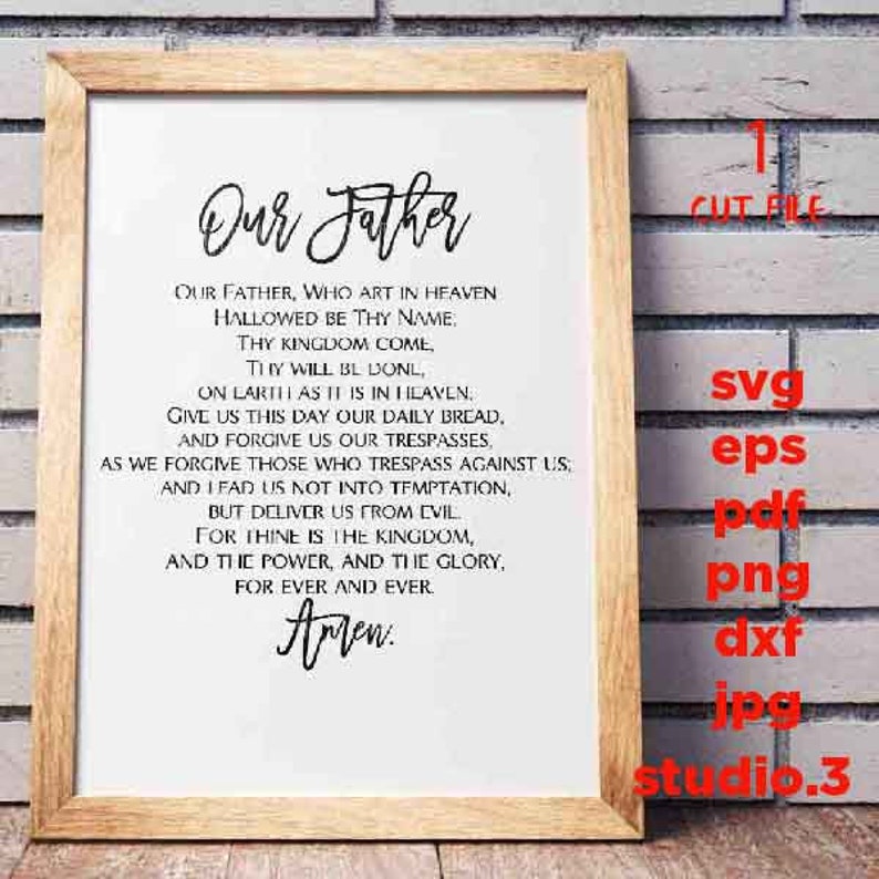 Download Our Father The Lord's Prayer Holy Bible svg Christian | Etsy