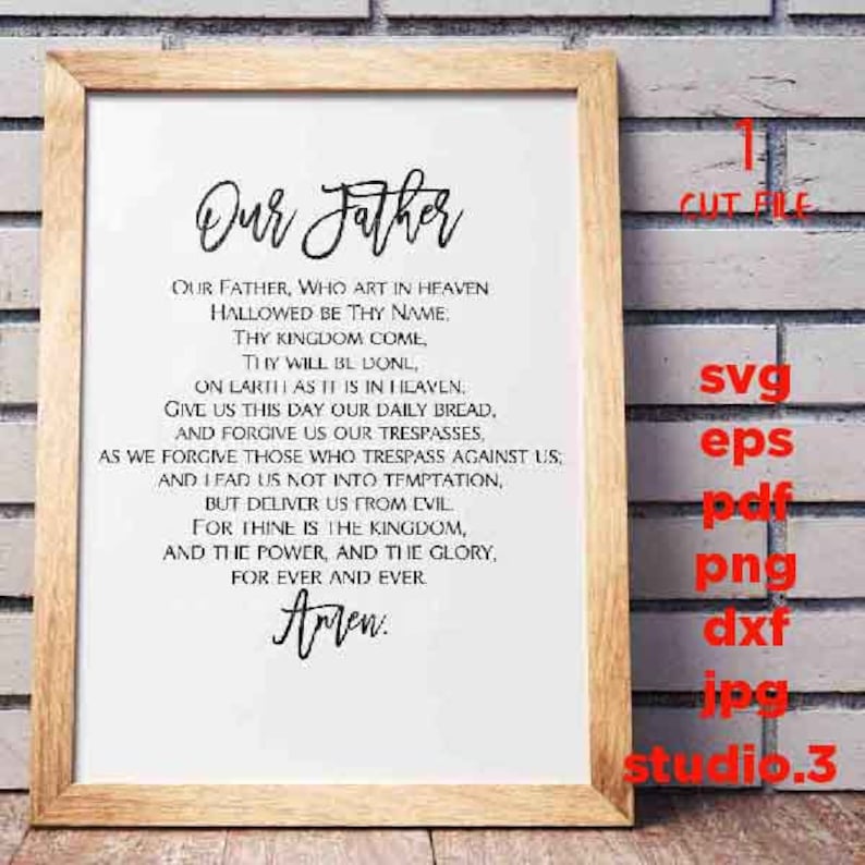 Download Our Father The Lord's Prayer Holy Bible svg Christian | Etsy