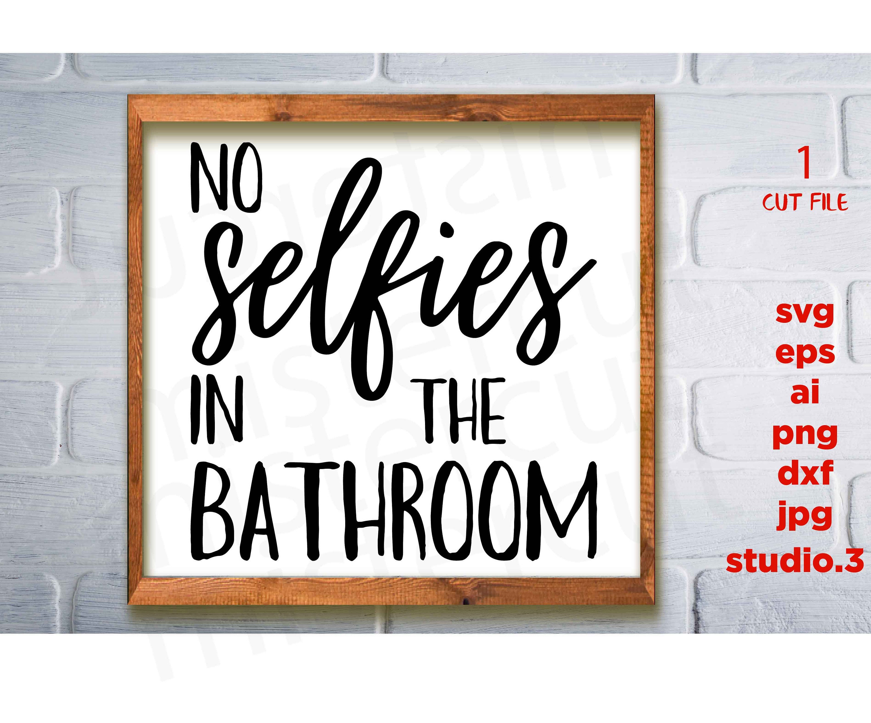 Bathroom Sign svg Please No Selfies in the Bathroom SVG Funny Bathroom...