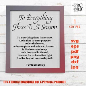 Pour tout ce qu'il y a une saison, fichiers coupés, souvenir SVG, Dxf, Eps, Png, PDF, transfert jpg cadeau de sympathie, manquer un svg, funérailles, poème commémoratif