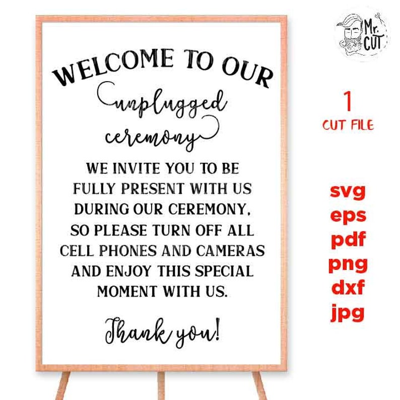 unplugged wedding sign svg unplugged wedding sign svg