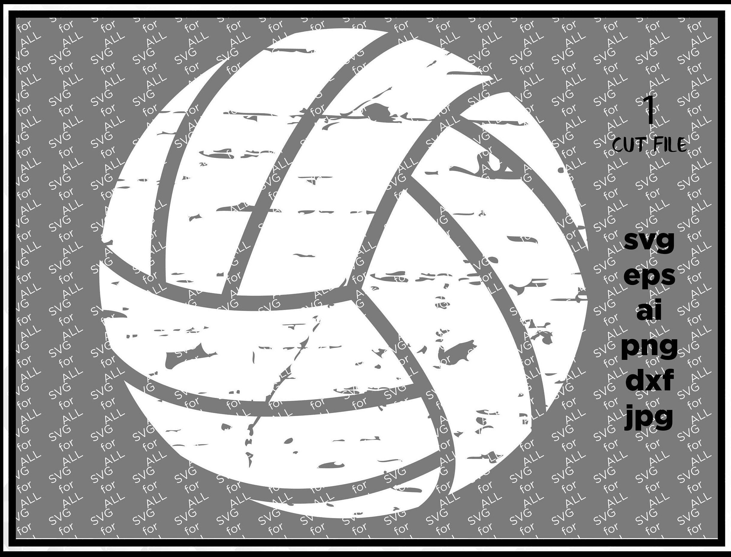 Download volleyball svg distressed volleyball svg dxf eps png | Etsy