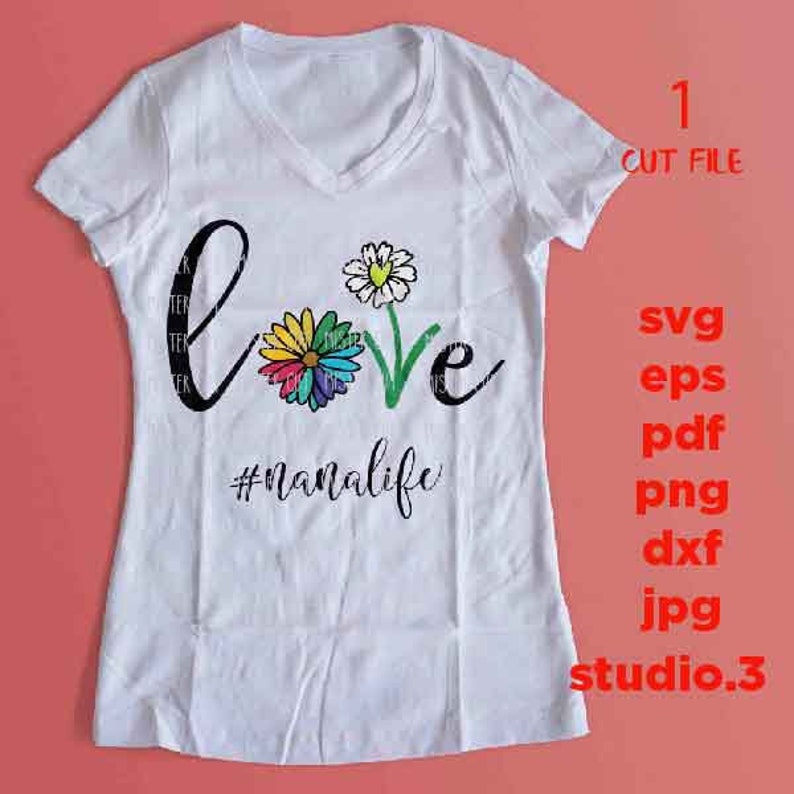Download Love nana SVG Grandma Svg dxf jpg mirrored cut file png | Etsy