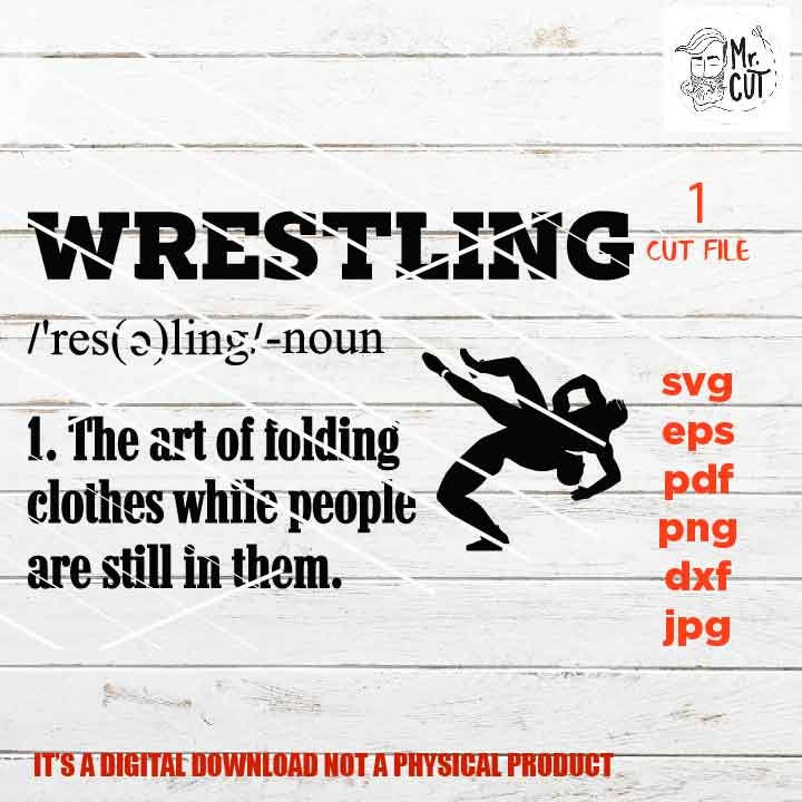 WRESTLING Definition Cut File Wrestlers MMA Svg Dxf Cut Etsy