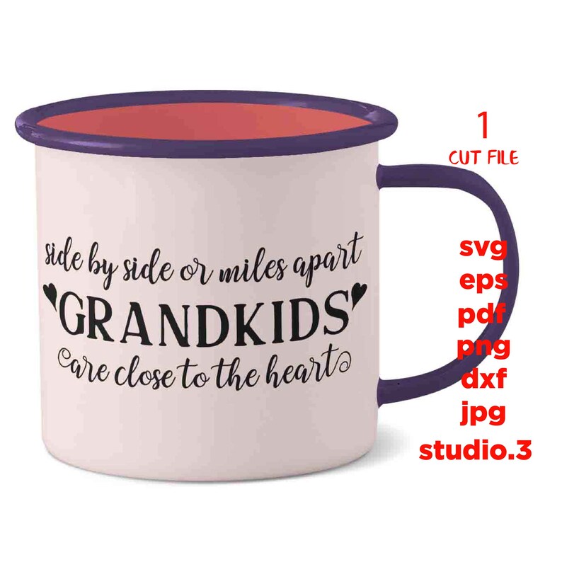 Download Side by Side or Miles Apart svg Grandkids svg dxf png cut ...