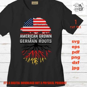 Amerykańskie korzenie niemieckie SVG, DXF, flaga Ameryki, flaga Niemiec, korzenie rodzinne svg, drzewo genealogiczne, plik do cięcia, png o wysokiej rozdzielczości, eps, PDF